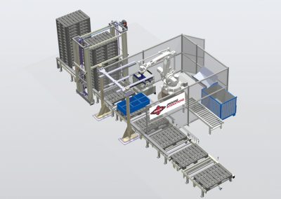 Depalletizing of SLCs from pallet to conveyor system