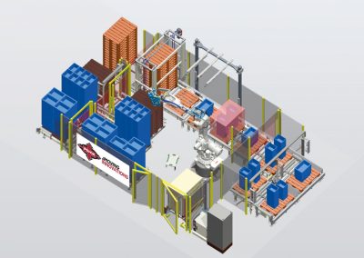 Palletizing of empty KLTs after storage process in an ET warehouse