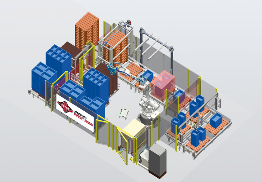 Palletizing of empty KLTs after storage process in an ET warehouse